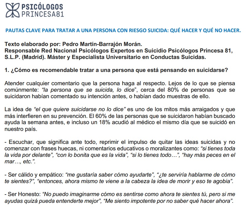 16. Como ayudar a alguien en riesgo suicida pautas 1.